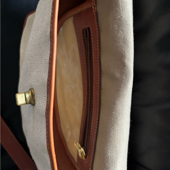 RARE Vintage Roots Stephy’s Bag Linen with leather trim - Picture 10 of 10